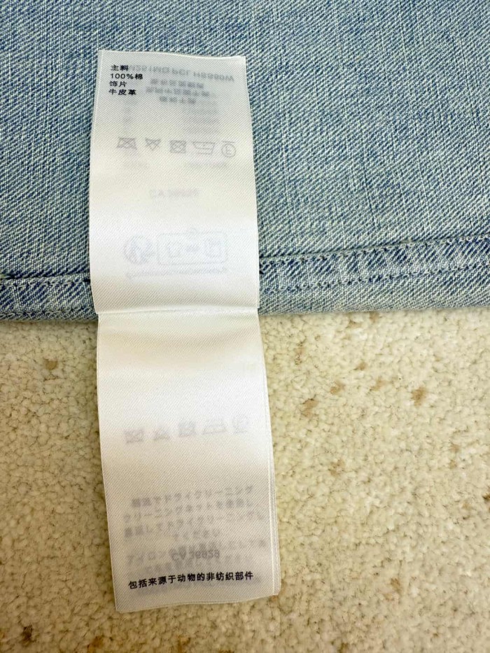 1:1 quality version Pocket Thick Thread Logo Embroidery Denim Shirt 29116515