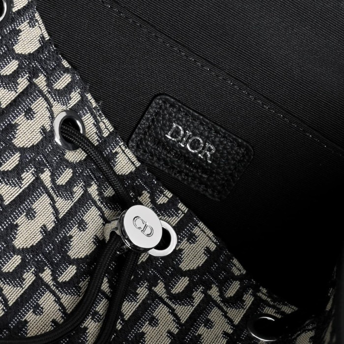 Grain Cow Leather Vintage Oblique Jacquard Flap Backpack 2 colors 29116517