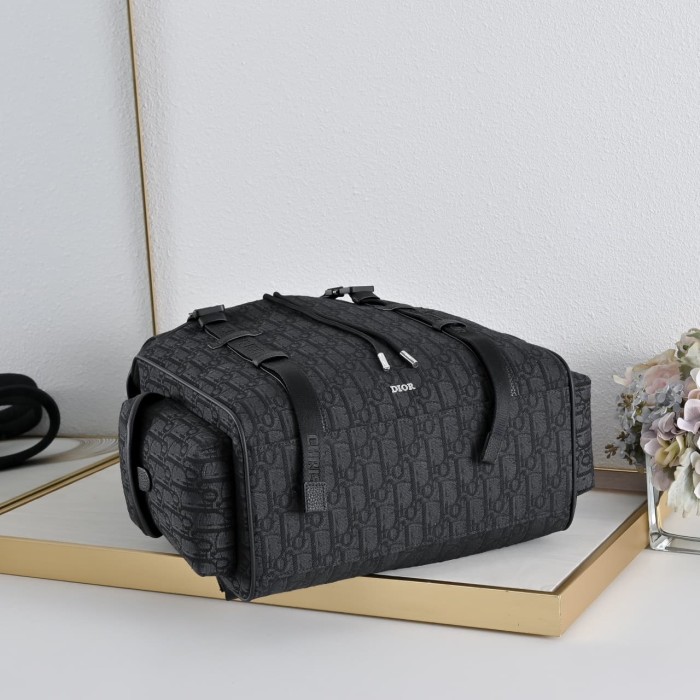 Grain Cow Leather Vintage Oblique Jacquard Flap Backpack 2 colors 29116517