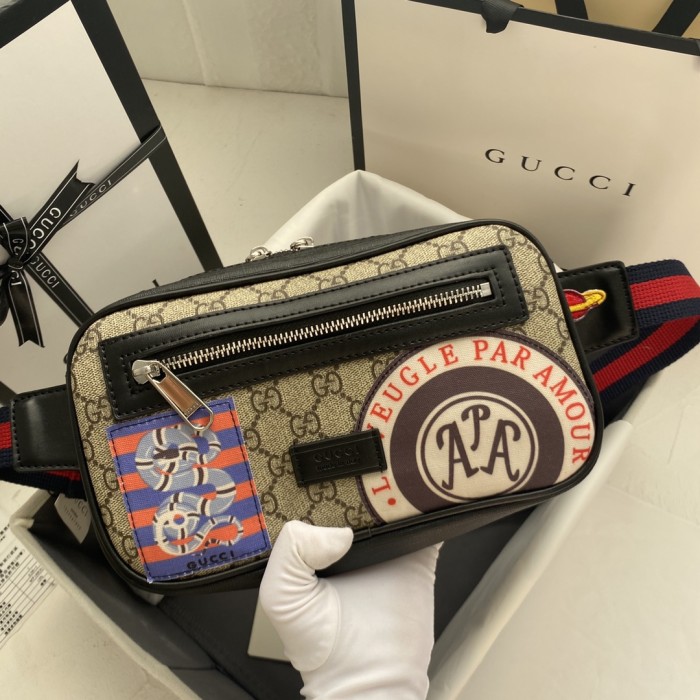 GG Supreme Snake Patch Belt Bag Pack Crossbody Bag 2 colors 29116484