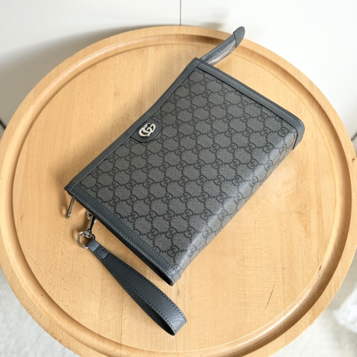 Dark GG Supreme Clutch Bag Men's Travel Dopp Kit Hand Pouch 3 colors 29116462