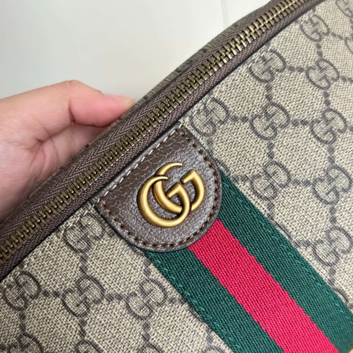 GG Monogram Belt Bag Retro Green-Red Web Detail Zipper Chest Pack 29116343