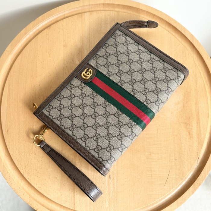 Dark GG Supreme Clutch Bag Men's Travel Dopp Kit Hand Pouch 3 colors 29116462