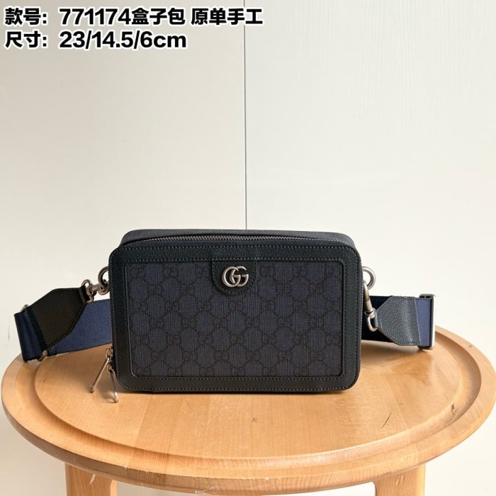 GG Supreme Dark Canvas Rectangular Zip Box Bag 3 colors 29116418