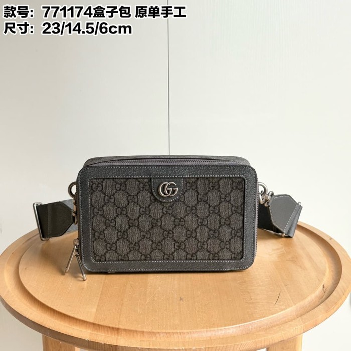 GG Supreme Dark Canvas Rectangular Zip Box Bag 3 colors 29116418