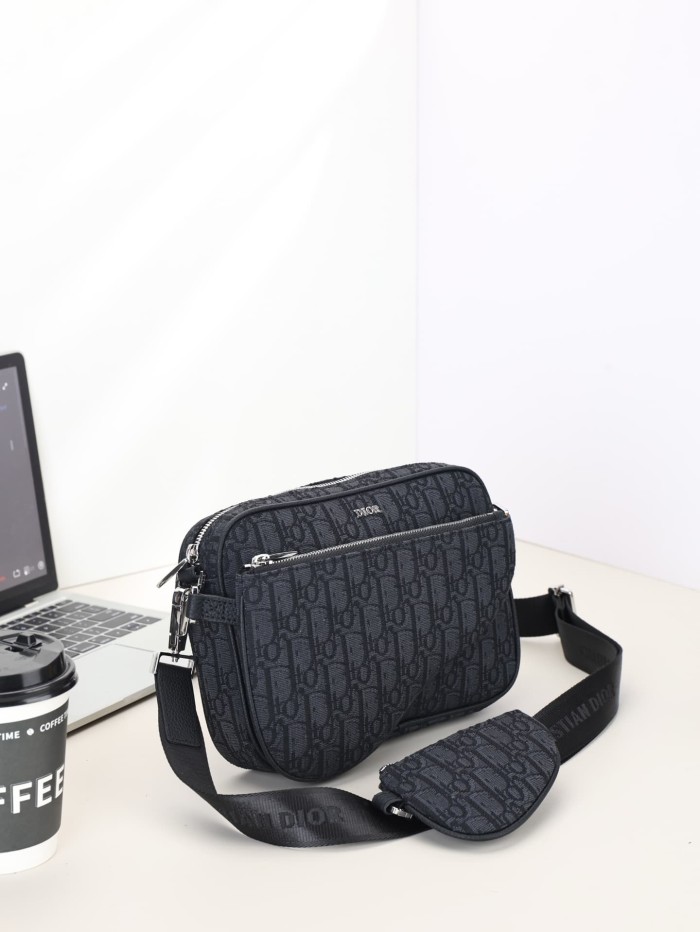 Mens Jacquard Pattern Camera Crossbody 3-in-1 Zipper Saddle Clutch Bag 3 colors 29116535