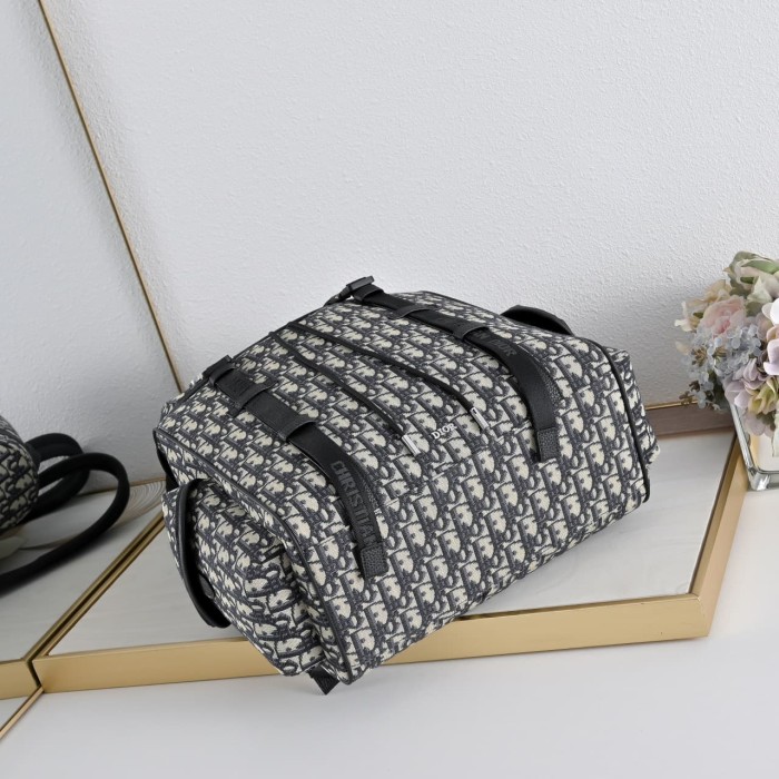 Grain Cow Leather Vintage Oblique Jacquard Flap Backpack 2 colors 29116517