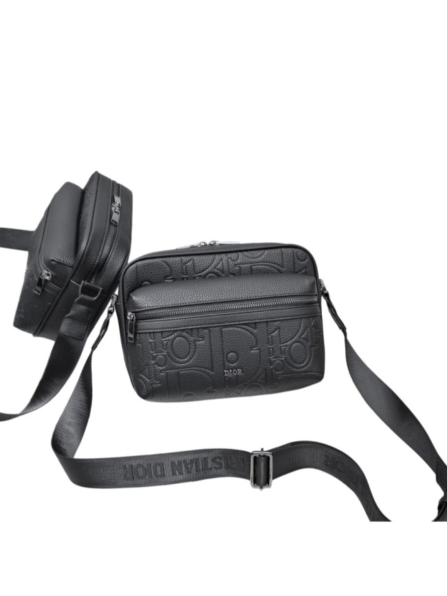Embossed Full Grain Cow Leather Zipper Messenger Bag 29116558