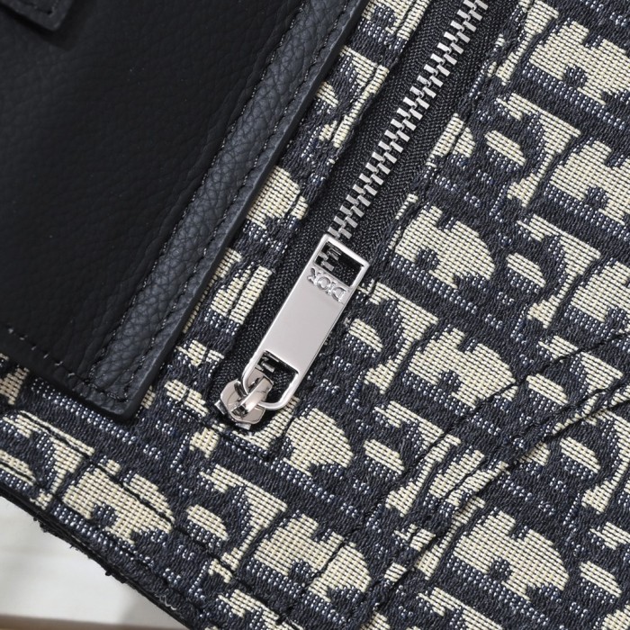 Jacquard Canvas & Black Full Grain Calfskin Leather Saddle Shoulder Bag 2 colors 29116572