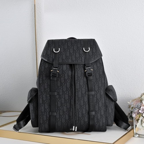 Grain Cow Leather Vintage Oblique Jacquard Flap Backpack 2 colors 29116517