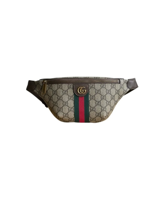 GG Monogram Belt Bag Retro Green-Red Web Detail Zipper Chest Pack 29116343