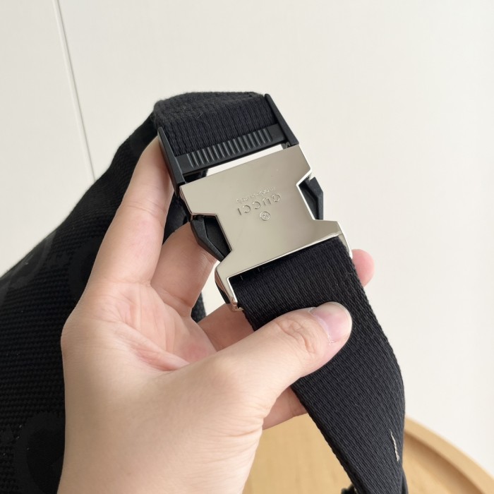 All Black Embossed GG Fanny Pack Large Waist Bag 2 colors 29116459