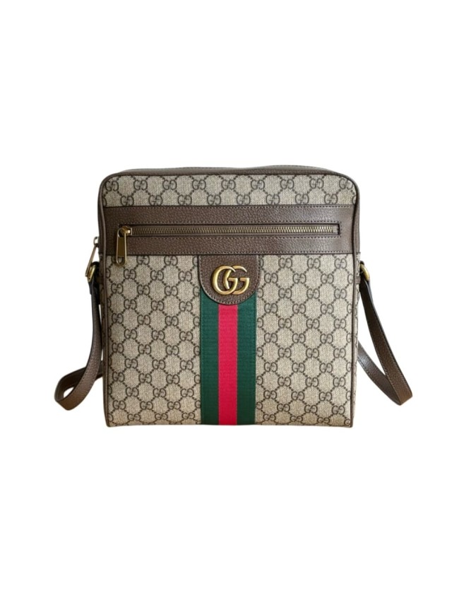 GG Supreme Canvas Vertical Zip Front Crossbody Bag 29116466