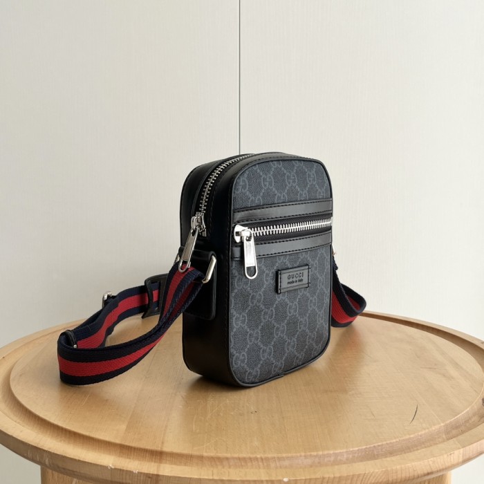 Black GG Supreme Mini Vertical Phone Crossbody Bag 29116474