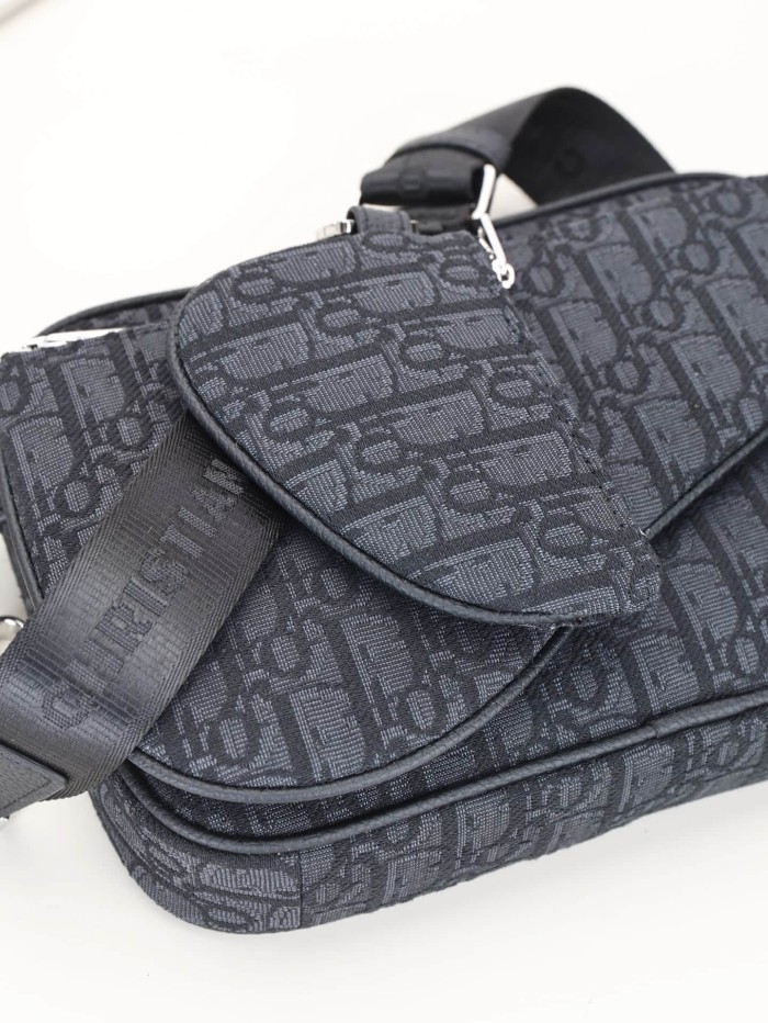 Mens Jacquard Pattern Camera Crossbody 3-in-1 Zipper Saddle Clutch Bag 3 colors 29116535