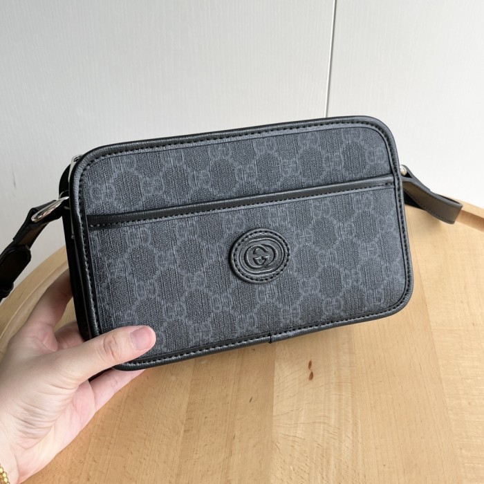 1:1 qualituy verson GG Print Circle Logo Small Camera Bag Crossbody Shoulder Bag For Men 2 colors 29116359