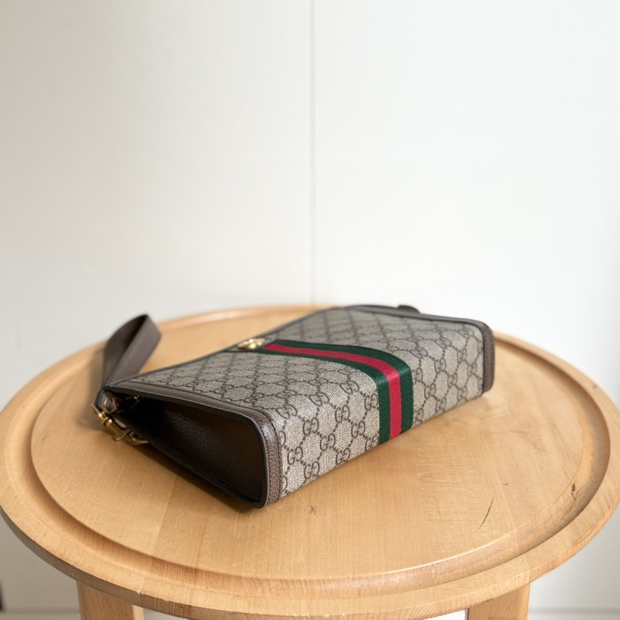 Dark GG Supreme Clutch Bag Men's Travel Dopp Kit Hand Pouch 3 colors 29116462