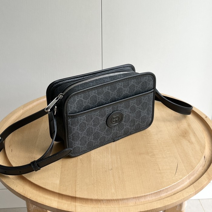 1:1 qualituy verson GG Print Circle Logo Small Camera Bag Crossbody Shoulder Bag For Men 2 colors 29116359