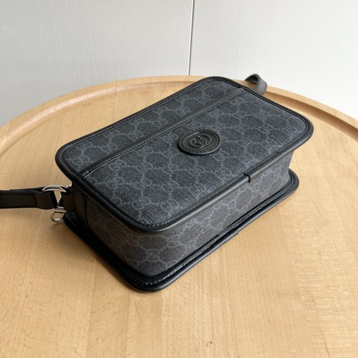1:1 qualituy verson GG Print Circle Logo Small Camera Bag Crossbody Shoulder Bag For Men 2 colors 29116359
