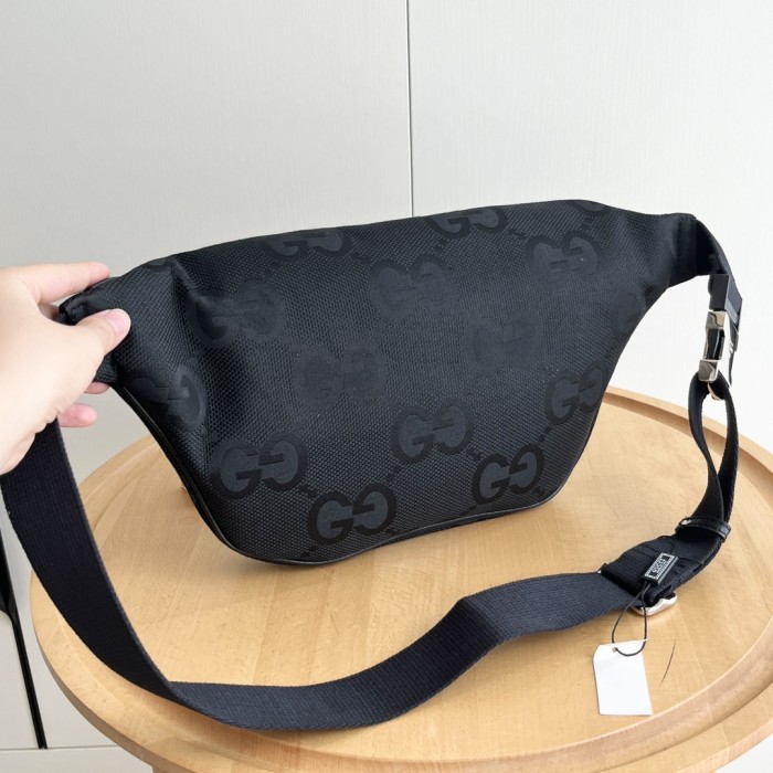All Black Embossed GG Fanny Pack Large Waist Bag 2 colors 29116459