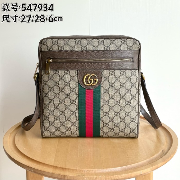 GG Supreme Canvas Vertical Zip Front Crossbody Bag 29116466