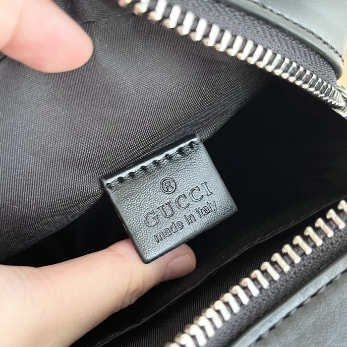 Black GG Supreme Mini Vertical Phone Crossbody Bag 29116474