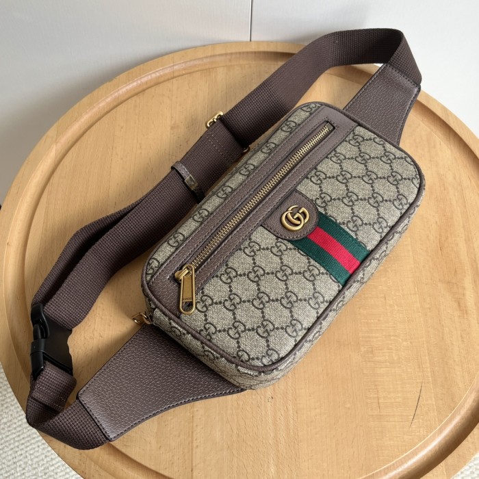 GG Supreme Pattern Zip Waist Bag Unisex Crossbody Chest Bag 29116352