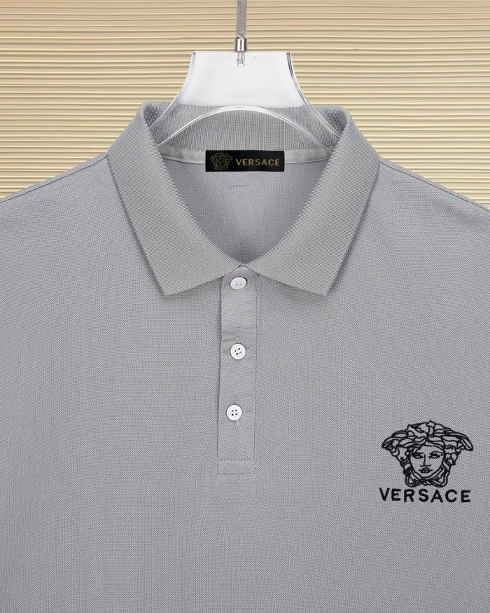Tiny Black Medusa Head & Letter Embroidery Men's Polo Shirt 2 colors 29119743