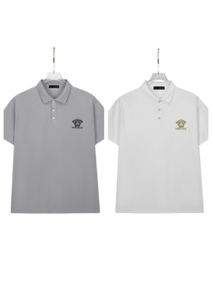 Tiny Black Medusa Head & Letter Embroidery Men's Polo Shirt 2 colors 29119743