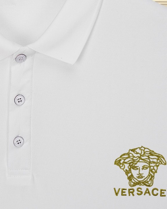 Tiny Black Medusa Head & Letter Embroidery Men's Polo Shirt 2 colors 29119743