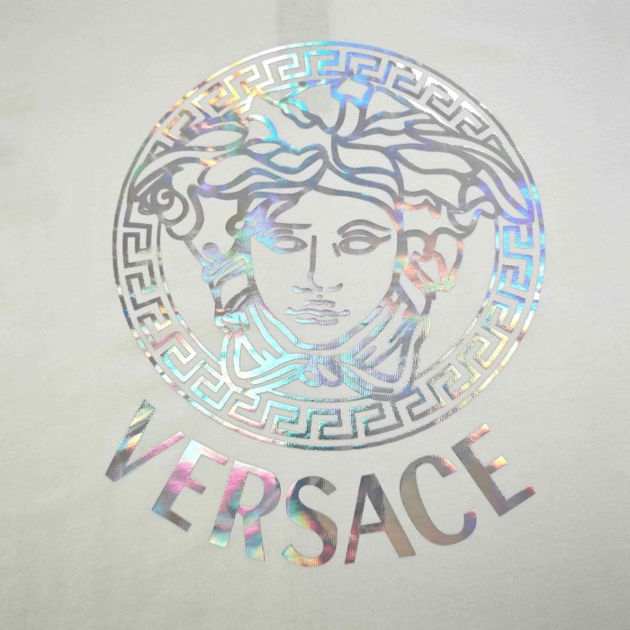 Iridescent Color-Shift Medusa Letter Logo Print Matching Couple T-shirt 2 colors 29119351