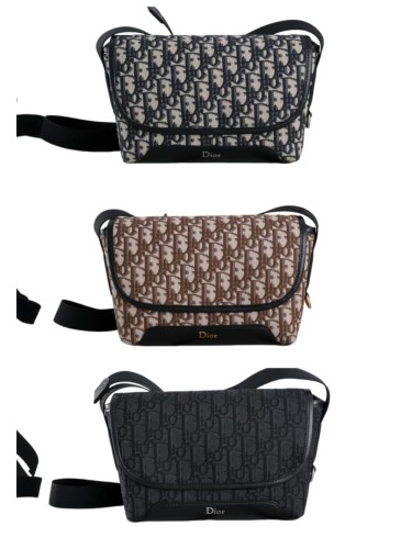 Men's Oblique Jacquard Flap Messenger Crossbody Bag 3 colors 29119191