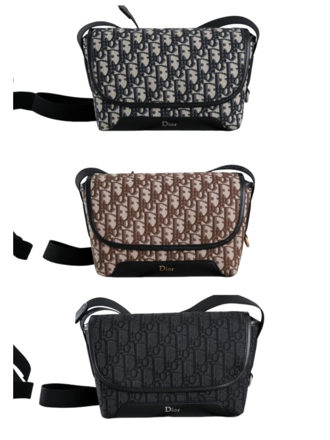 Men's Oblique Jacquard Flap Messenger Crossbody Bag 3 colors 29119191