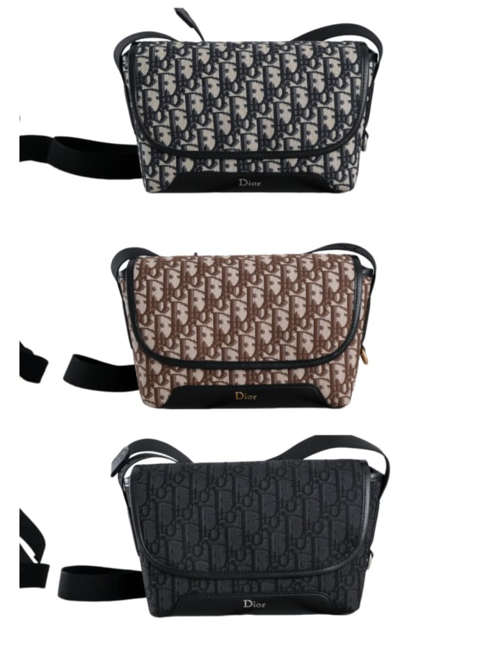 Men's Oblique Jacquard Flap Messenger Crossbody Bag 3 colors 29119191