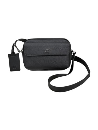 Men's Matte Grained Calfskin CD Icon Flap Crossbody Messenger Bag 29119220