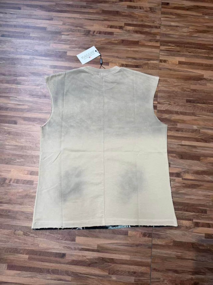 Skeleton Cowboy Toast Rhinestone Print Washed Vest 2 colors 29119187