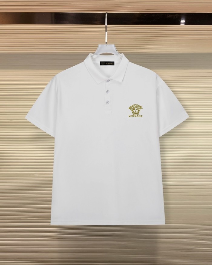 Tiny Black Medusa Head & Letter Embroidery Men's Polo Shirt 2 colors 29119743