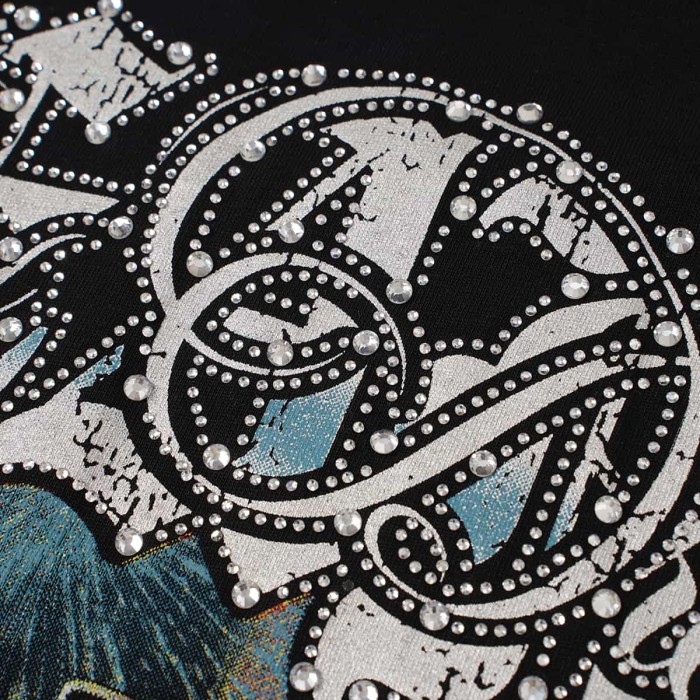 Skeleton Cowboy Toast Rhinestone Print Washed Vest 2 colors 29119187