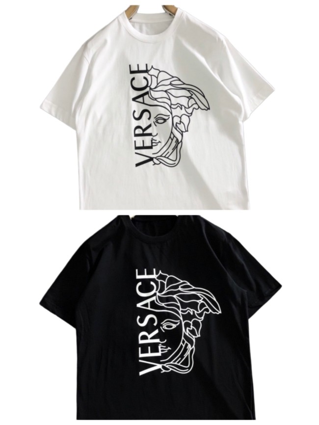 Minimal Clean Style Vertical Letter Line Art Medusa Graphic Print Matching Couple T-shirt 2 colors 29119678