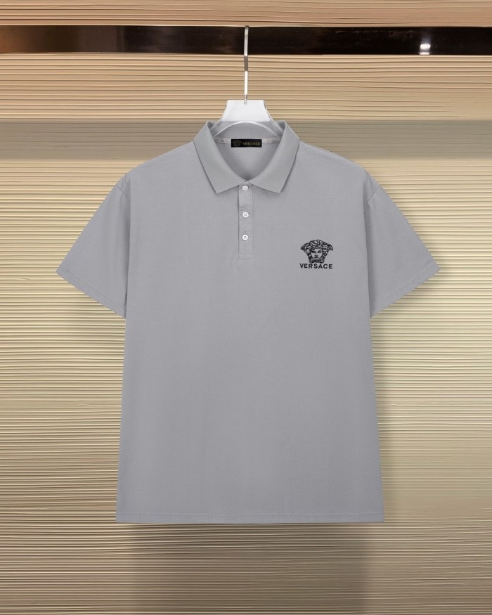Tiny Black Medusa Head & Letter Embroidery Men's Polo Shirt 2 colors 29119743