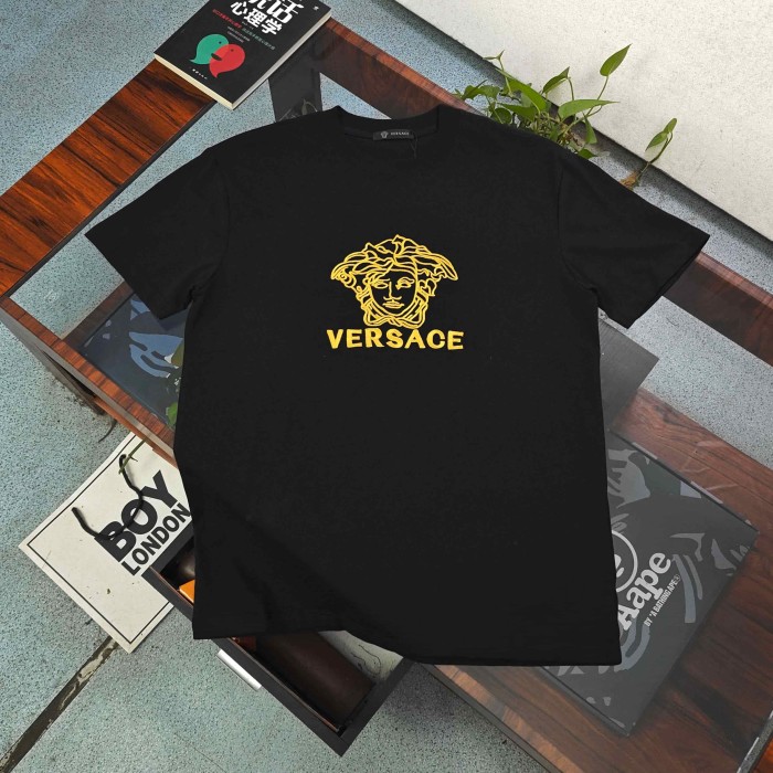 Stitched Medusa Logo Embroidery Casual Matching Couple T-shirt 2 colors 29119369
