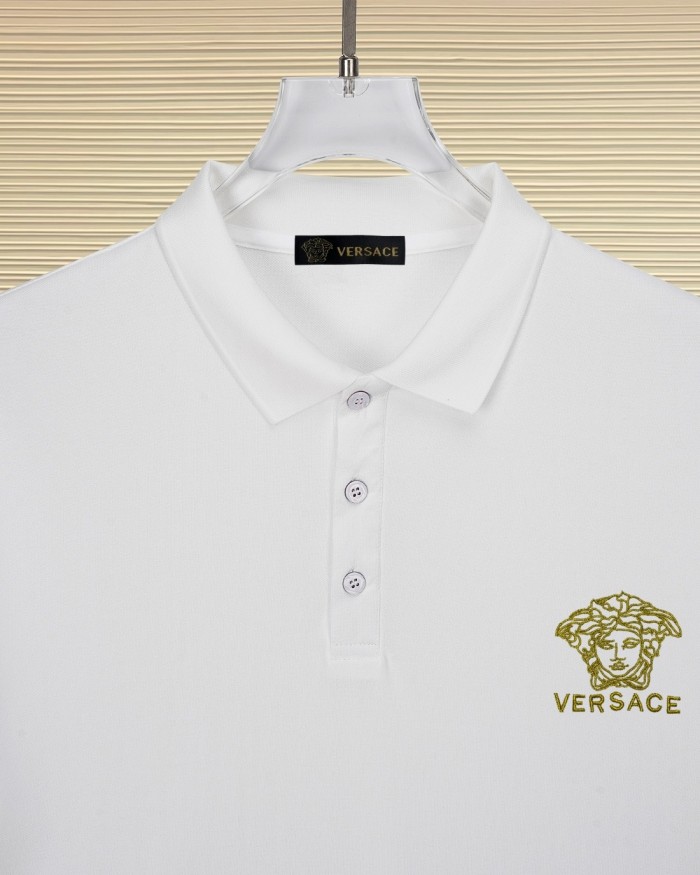 Tiny Black Medusa Head & Letter Embroidery Men's Polo Shirt 2 colors 29119743