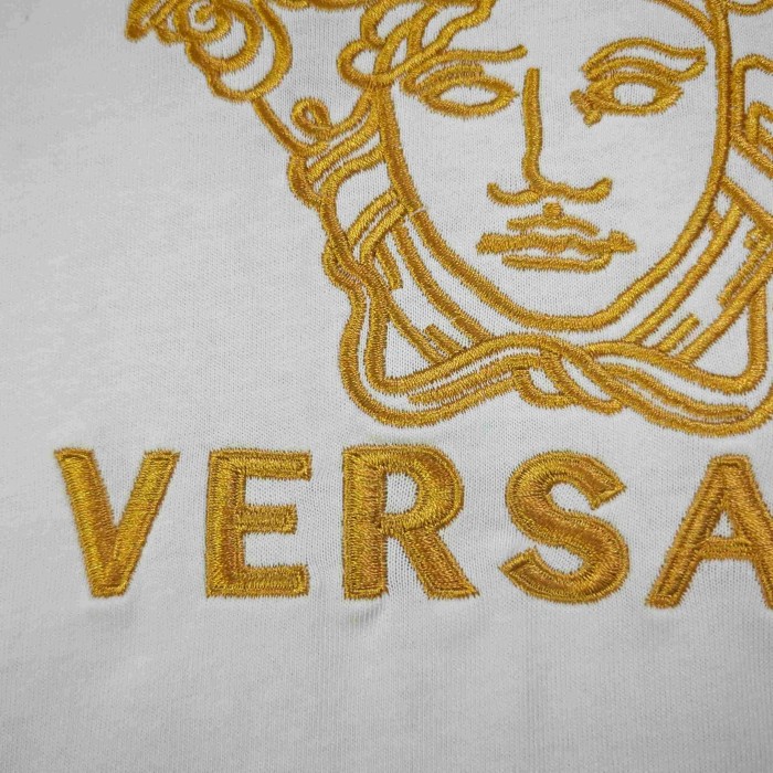 Stitched Medusa Logo Embroidery Casual Matching Couple T-shirt 2 colors 29119369