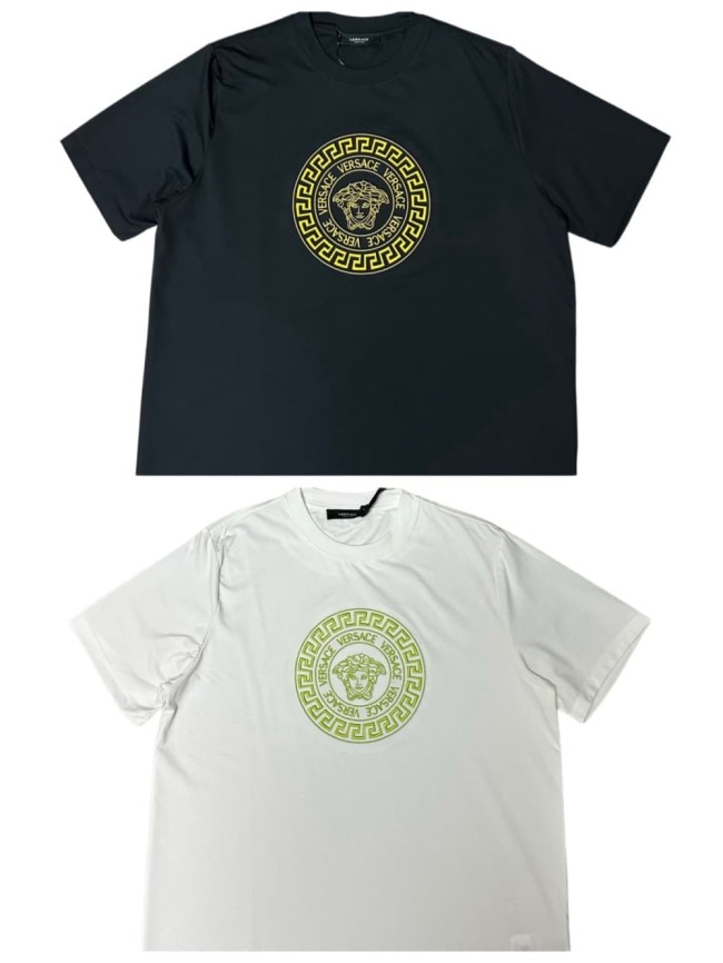 Luxury Italian Circular Greca Frame Medusa Print Matching Couple T-shirt 2 colors 29119377