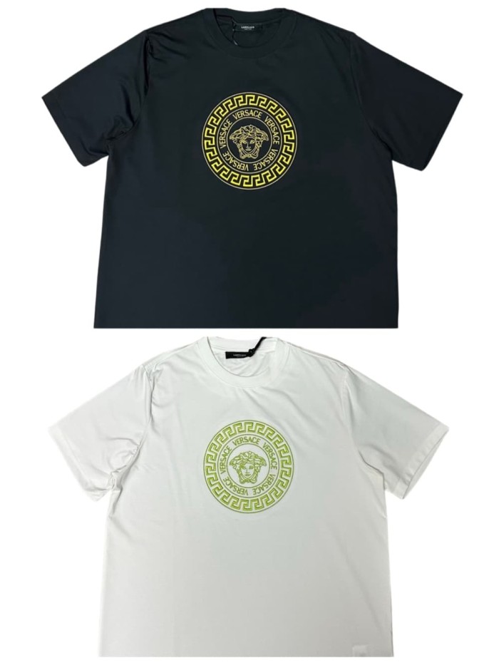 Luxury Italian Circular Greca Frame Medusa Print Matching Couple T-shirt 2 colors 29119377