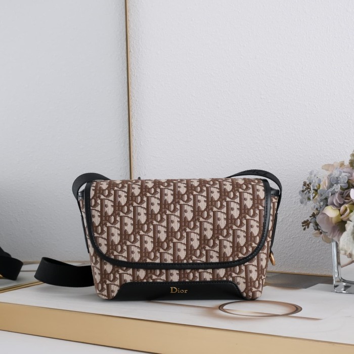 Men's Oblique Jacquard Flap Messenger Crossbody Bag 3 colors 29119191