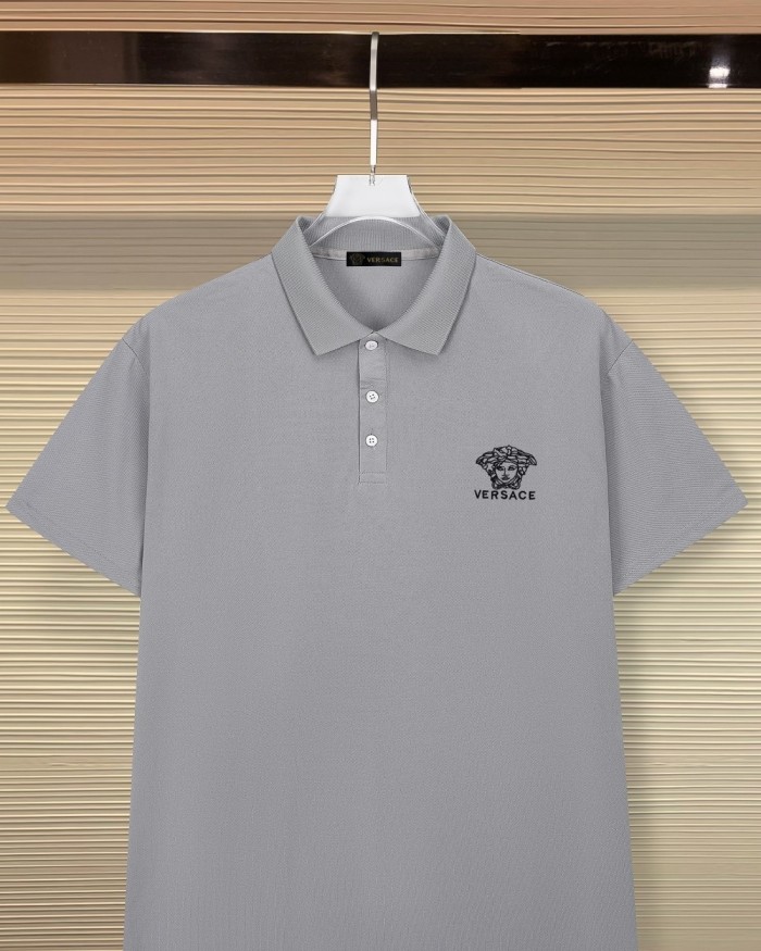 Tiny Black Medusa Head & Letter Embroidery Men's Polo Shirt 2 colors 29119743