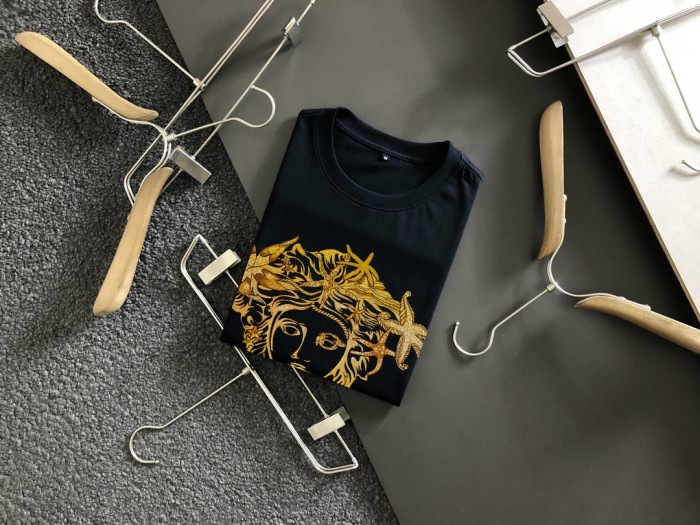 Luxury Mediterranean Style Golden Starfish Ocean Medusa Graphic Print Matching Couple T-shirt 2 colors 29119673