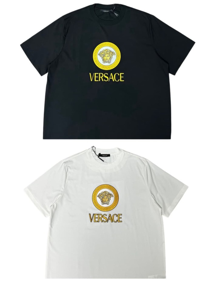 Golden Circle Greca Medusa Embroidery Versace Letter Matching Couple T-shirt 2 colors 29119620