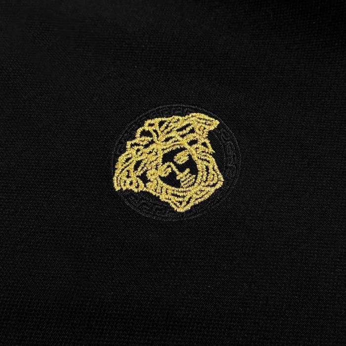 Luxury Slim Fit Greca Jacquard Collar Medusa Embroidered Polo Shirt 29119334